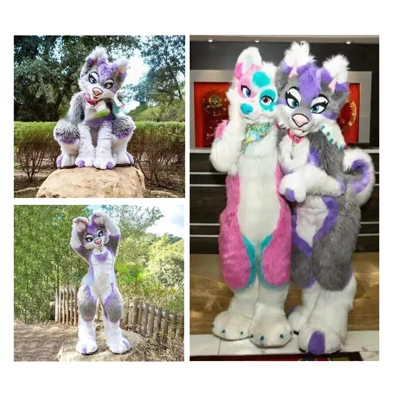 2024 New Plush Fursuit Animal Mascot Costume Cute Adult Wedding Fox Wolf Cosplay Set Christmas Halloween Party Decoration Pr MN8