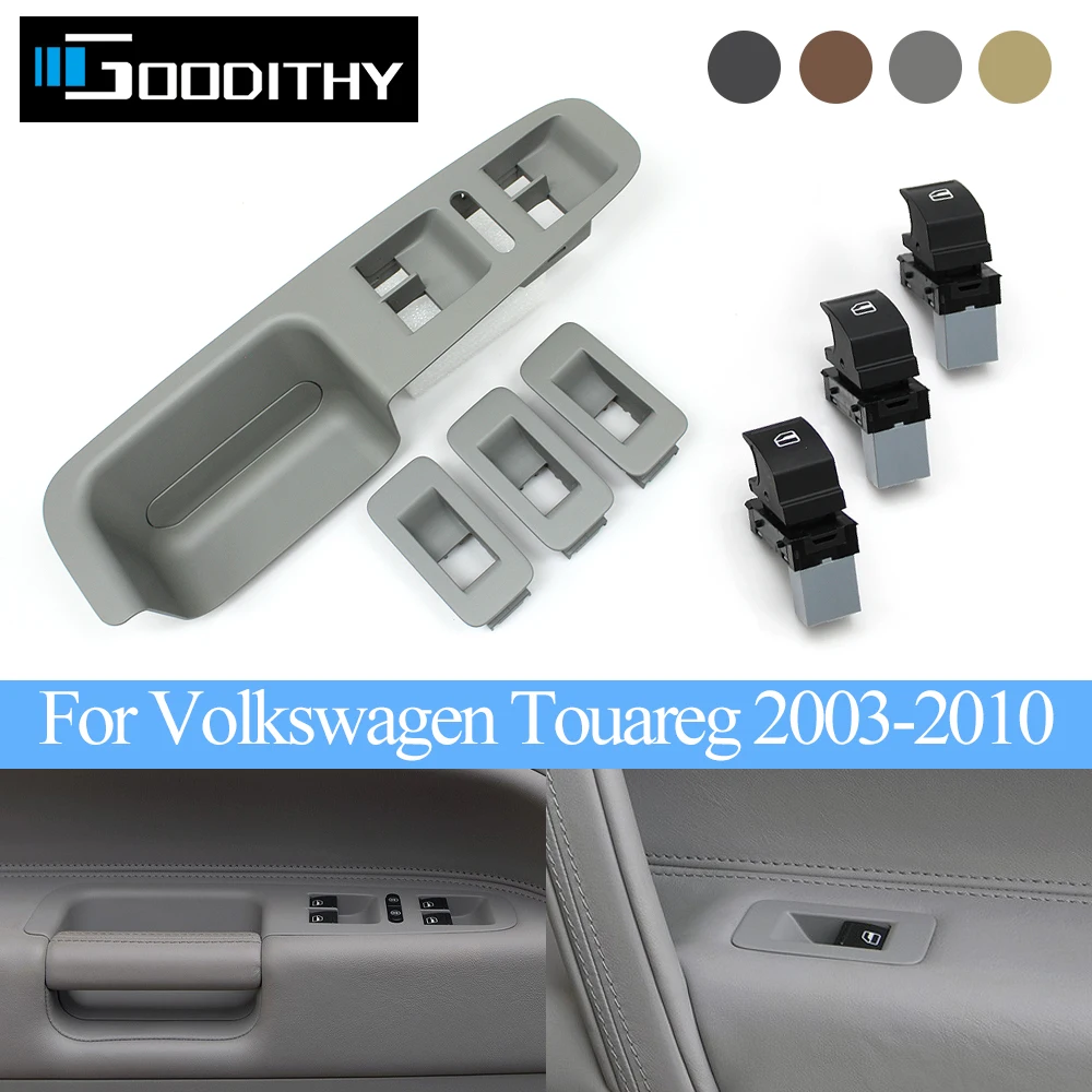 3/4PCS LHD Car Interior Left or Right Window Switch Panel Cover Trim Replacement For Volkswagen Touareg 2003-2010 7L6867157E6C3