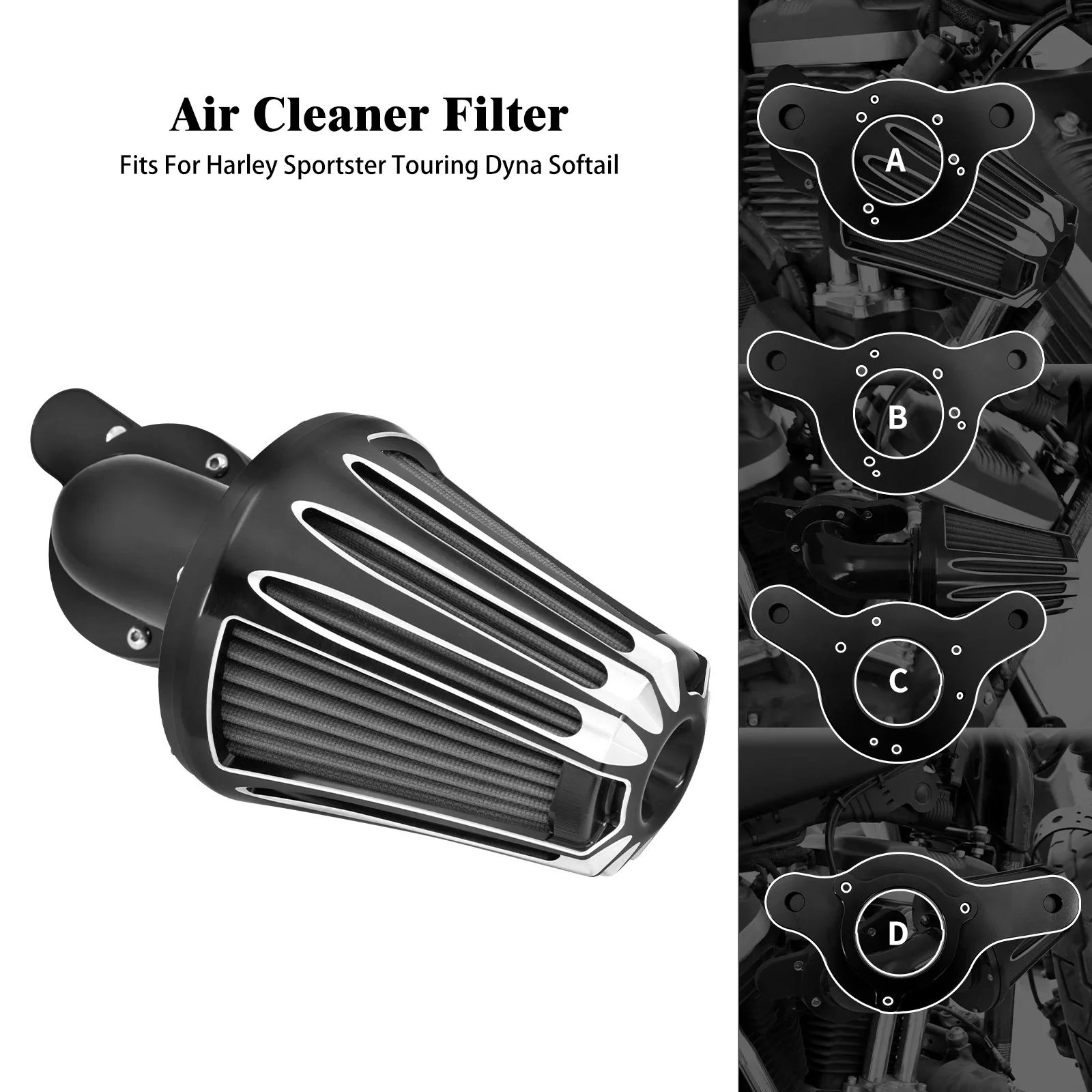 Motorcycle CNC Air Cleaner Intake Filter For Harley Sportster XL 883 Touring Road King Electra Street Glide Softail Fat Bob Dyna