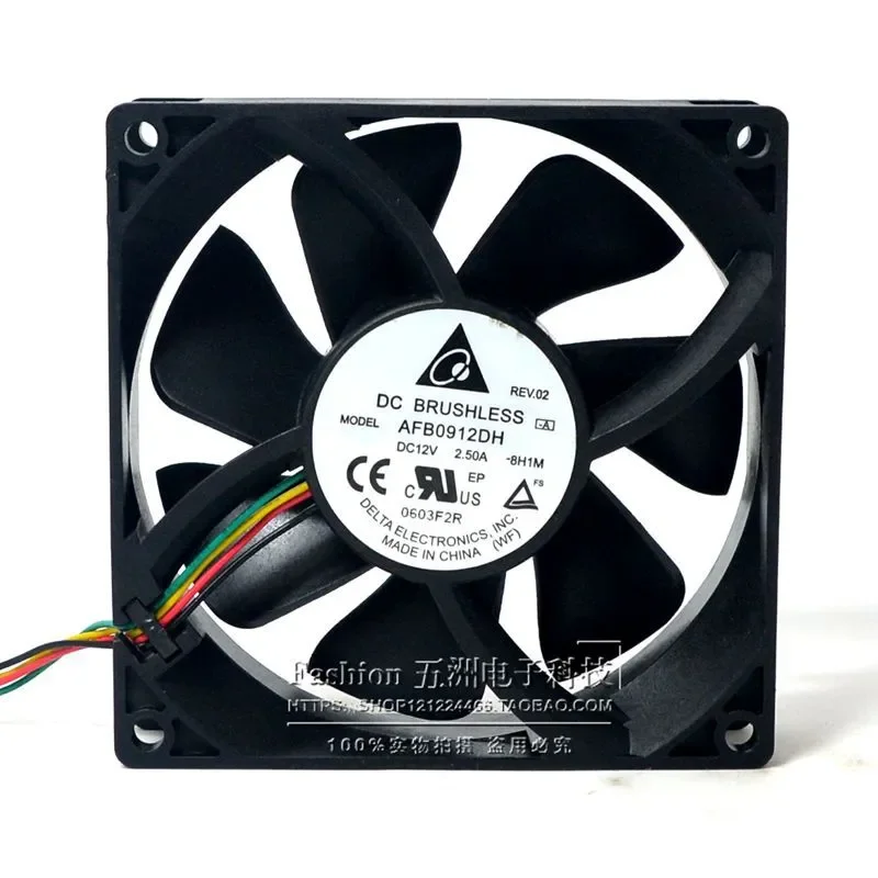 for Delta AFB0912DH 12V 2.5A 90mm Double Ball Bearing PWM Fan 4 Wire High Speed Cooling Fan for PC Case CPU Cooler