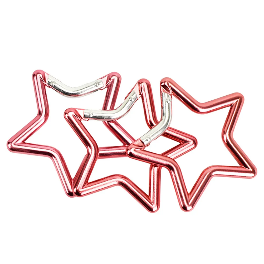 

5 Pcs Premium Material Carabiner Camping Star Shape Keychain Climbing Button Random Color Clip Convenient Hiking