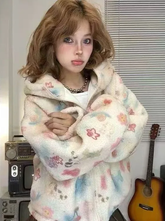 

Милая теплая женская свободная куртка с флисовой подкладкой, хлопковое пальто, новинка зимы, подходит для студентов