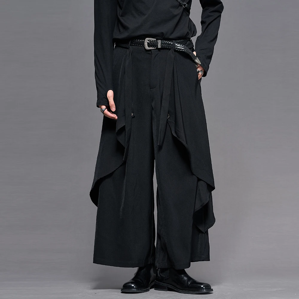 XS-5XL Summer New Men's Patchwork Skirt Pants American Retro Fashion Trendy Simple Casual Loose Breathable Men's Bottoms