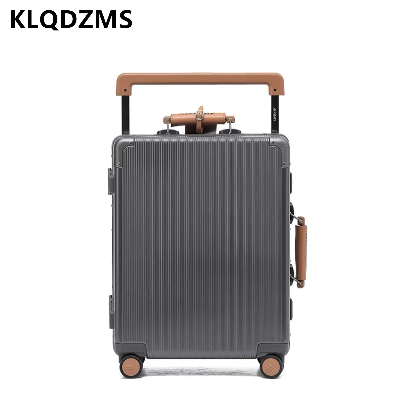 Imagem -04 - Klqdzms-alumínio Frame Business Trolley Case Universal Roda Boarding Box Rollers Suitcase Bagagem de Alta Qualidade 20 24 26 28