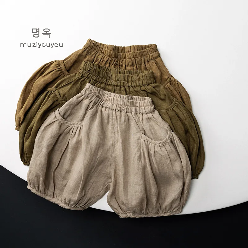 

2025 Summer New Children Casual Shorts Cotton Girls Loose Shorts Thin Breathable Boys Mosquito Resistant Shorts Kids Clothes