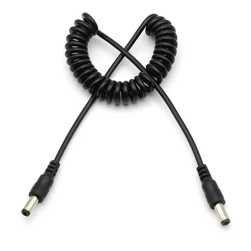 Imagen 2 del producto 1 Uds DC 5,5*2,1mm macho a 5,5*2,1mm Cable de alimentación retráctil macho 1,3 m adaptador de corriente DC Jack Plug 5,5mm x 2,1mm Cable con resorte