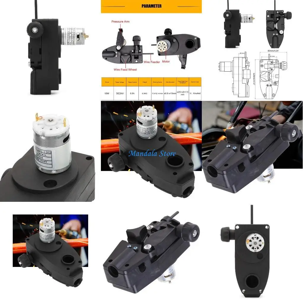 U2JC Mig- Welder- Roll Wire Feed Motor for DC 24V Soldering Wire Feeder Machine Welder- Flux- Wire Automatic Feed 0.6-1.
