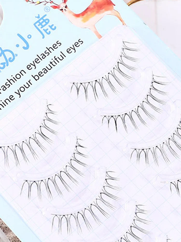 U-shaped 5 Pairs False Eyelashes Korea Vison Transparent Stems Lash Extension ??? Girl Group Eye Makeup Comic Fake Lashes