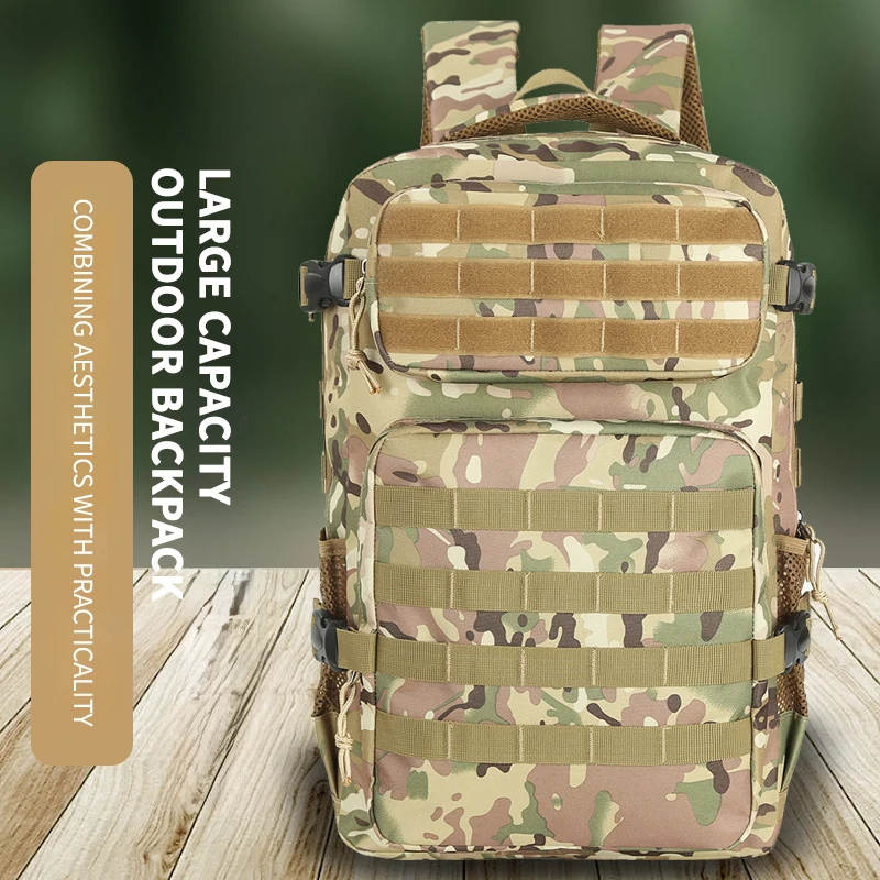 Multifunctional Tactical Backpack Camouflage Cycling Backpack Outdoor Waterproof Travel Hiking Mountaineering Leisure Sports Bag Outdoor Backpack