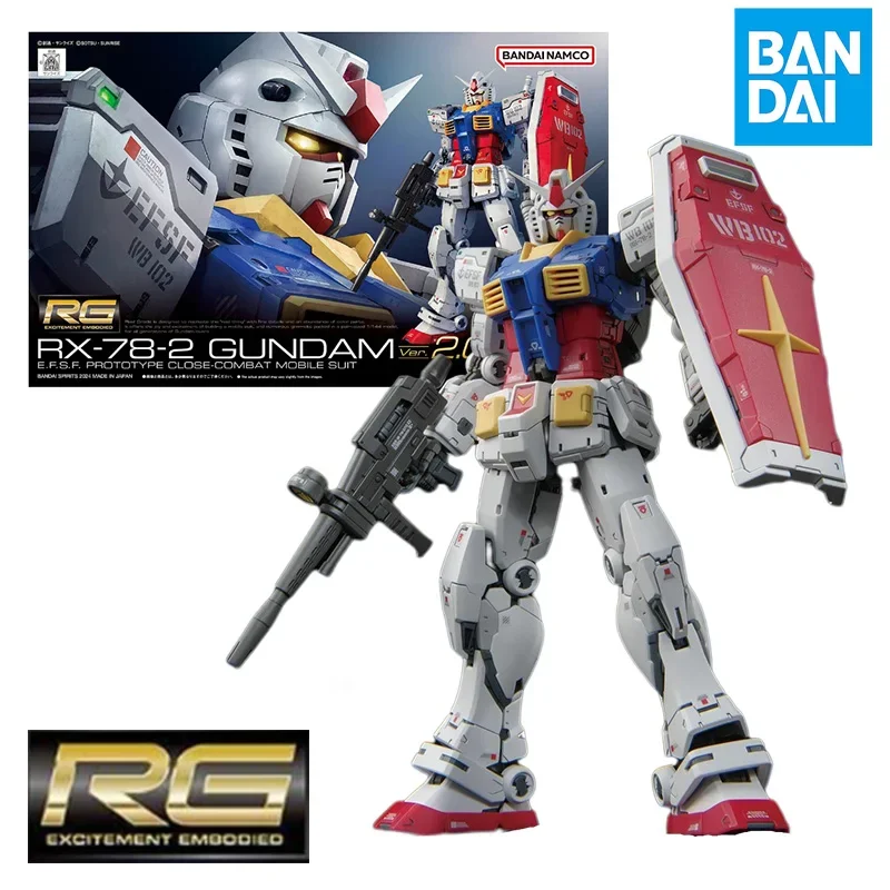 

Bandai RG 1/144 GUNDAM RX-78-2 GUNDAM VER.2.0 Model Kit Anime Action Fighter Assembly Models Collection Original Box Toy Gift