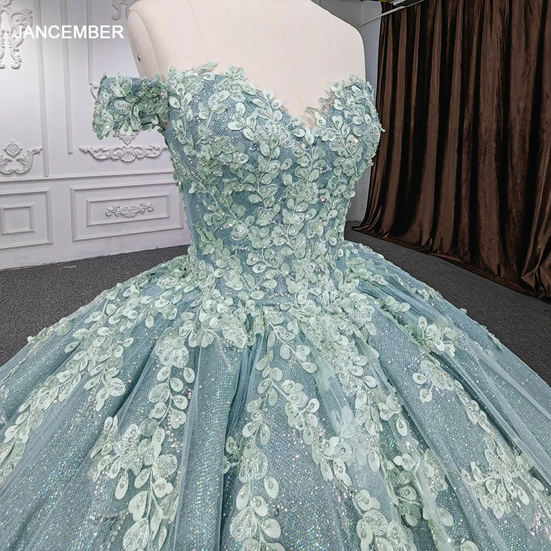 

Модное романтическое платье Quinceanera с открытыми плечами, милое красивое бальное платье из органзы Avondjurken