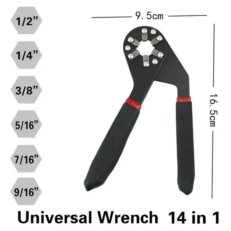 6/8inch Multifunctional Adjustable Universal Wrench External Hex Torque Wrench Open Maintenance Disassembly Tool Repair Tools