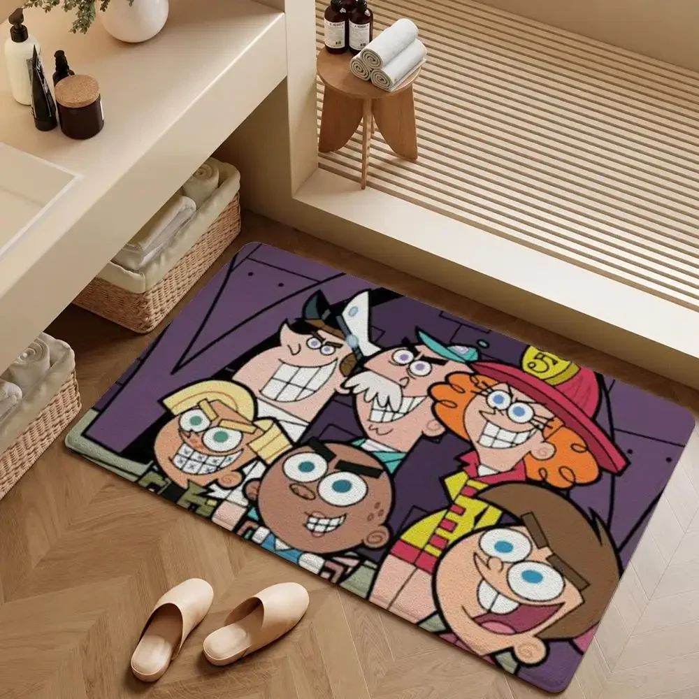 Series The Fairly OddParents Cosmo Wanda Floor Mat Soft Flannel Entrance Doormat Non-Slip Washable Rug For Bedroom Home Decor