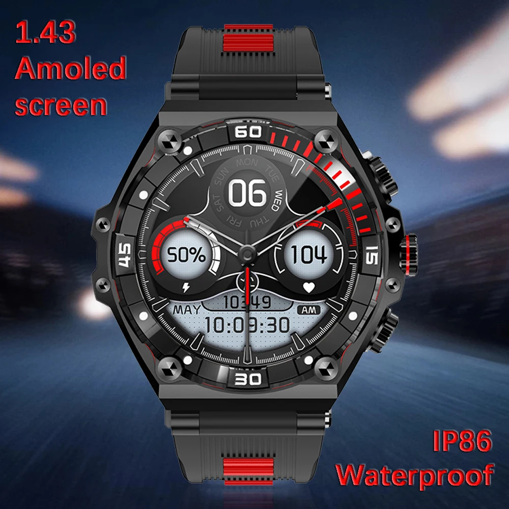 

AMOLED Men's Smart Watch 1.43 inch Large Screen Sport Watch Men Big Battery 700mAh Bluetooth Call Smartwatch Men Clock 2023 New