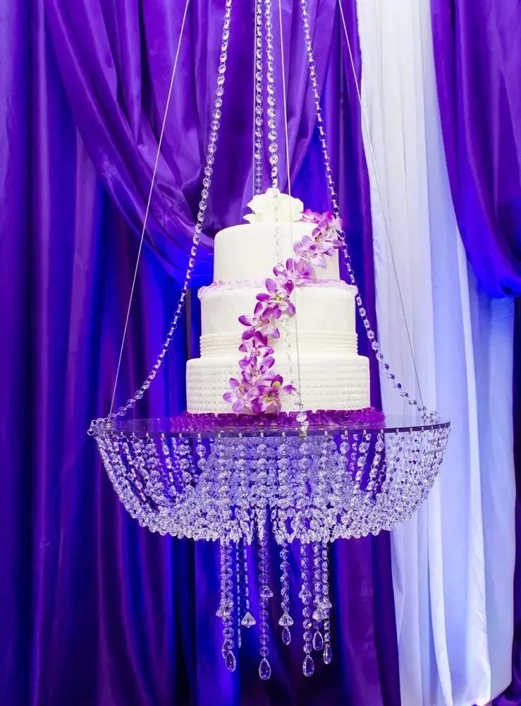 18“24“ Tortenständer aus Kunstacryl im Kristall-Kronleuchter-Stil, hängende Tortenschaukel für Hochzeits-, Event- und Partydekoration – Detail 7