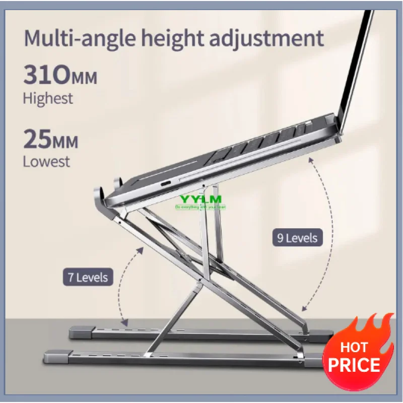 

YYLM N8 Laptop Stand Aluminum for Macbook Adjustable Portable More Stabe Laptop Stand Cooling Stand Foldable Notebook Holder