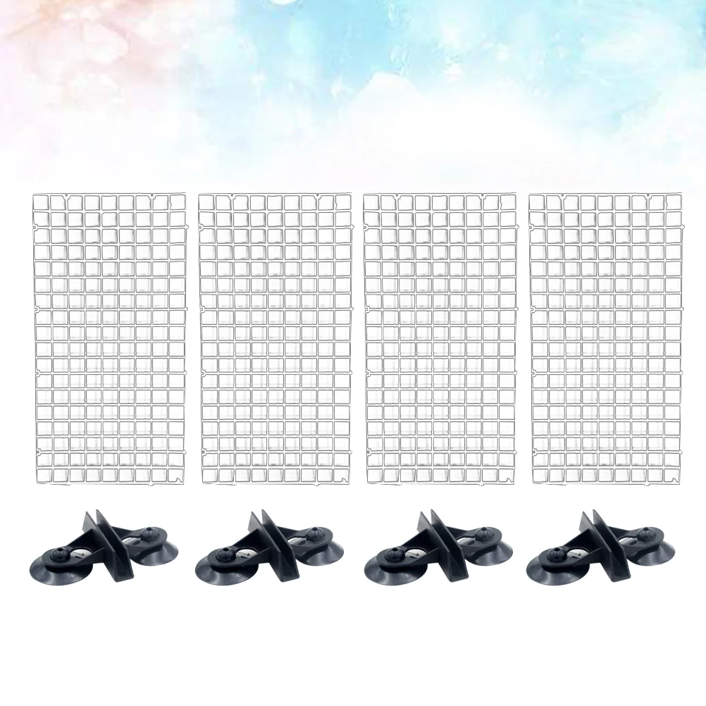 

1 Set Aquarium Isolation Panel Lattice Plate Can Be Spliced Aquarium Supplies (Transparent 30x15cm 4pcs + Suction Cup Random