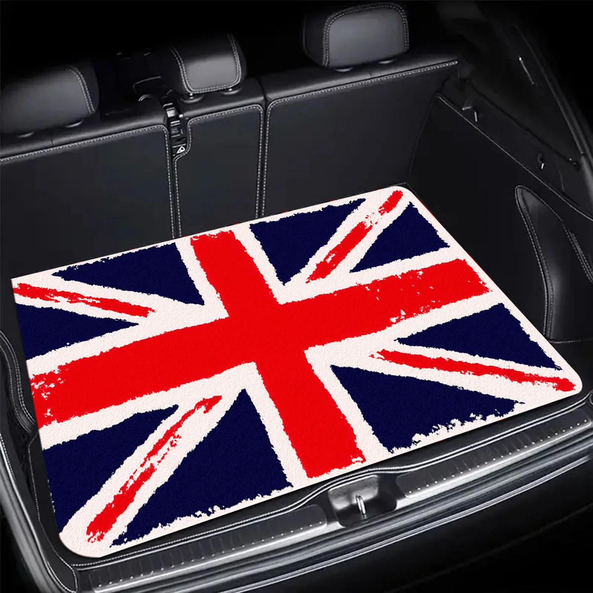 1pc Of UK Flag Patterned Trunk Mat - Suitable For Most Car Models, Measuring 29.53X39.37 Inches, Made Of Durable Polyester Fiber