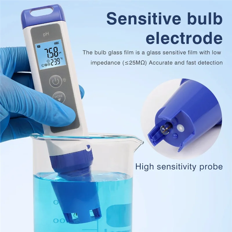 Medidor digital de ph, orp e temperatura 3 em 1 A88X - testador de qualidade da água para aquicultura, aquários e água potável