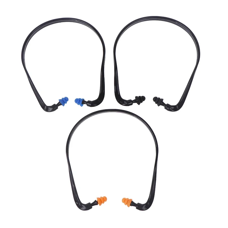 1PC 睡眠作業ノイズリダクション耳栓ソフトシリコンヘッドマウント耳栓プロテクターアンチノイズイヤーマフ