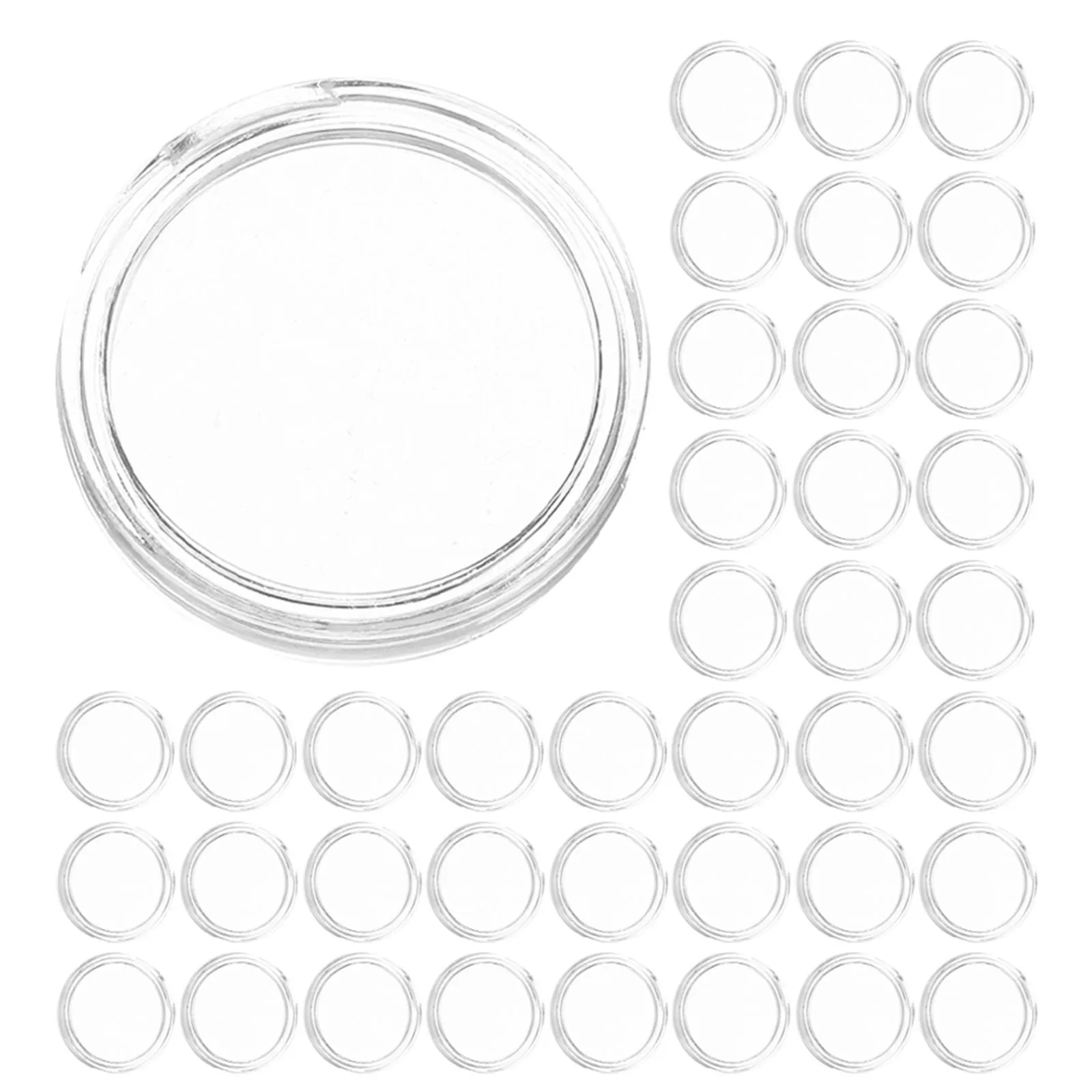 200Pcs Coin Protectors Clear Acrylic Round Holders Scratch Resistant Coin Storage Display Box Stackable for Collectors Investors
