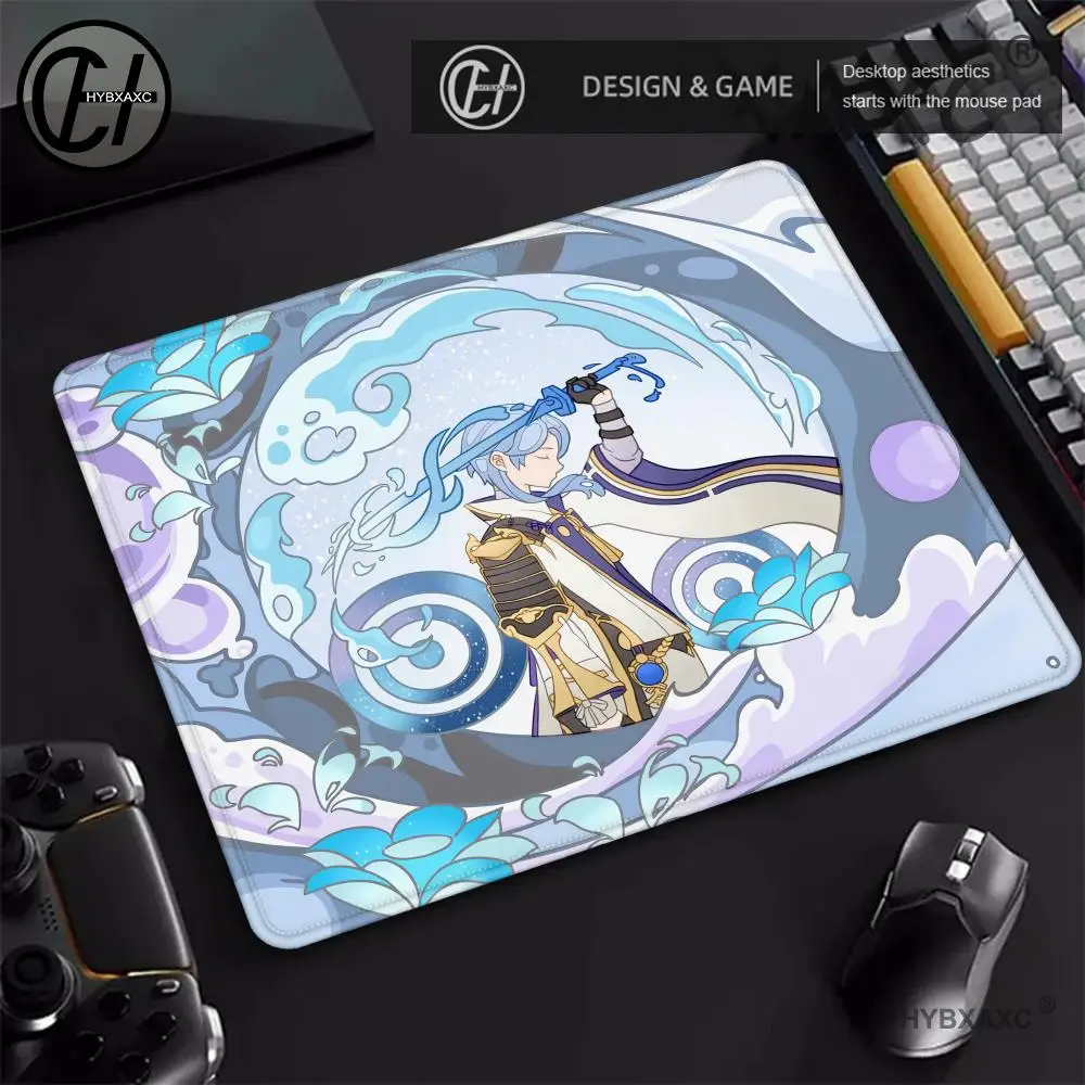 

450x400mm Game Genshin Impact Small Mouse Pad Anti-Slip Rubber Mice Pad With Lock Edge for Office Home Gift