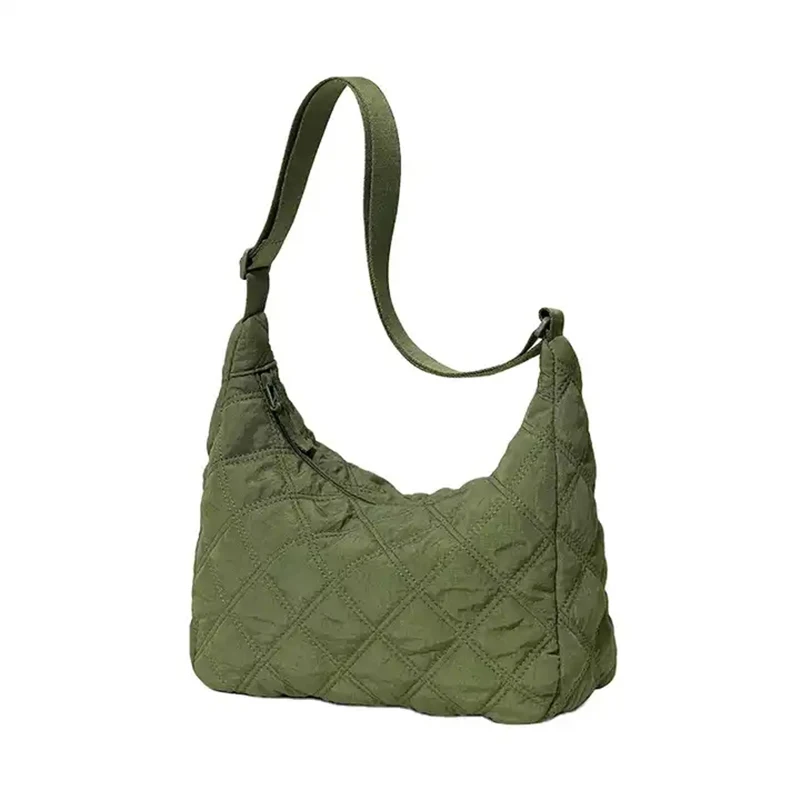 Autumn Winter Diamond Lattice Dumpling Simple Large Capacity Shoulder Crossbody Down Bag For Women Luxury Commuting