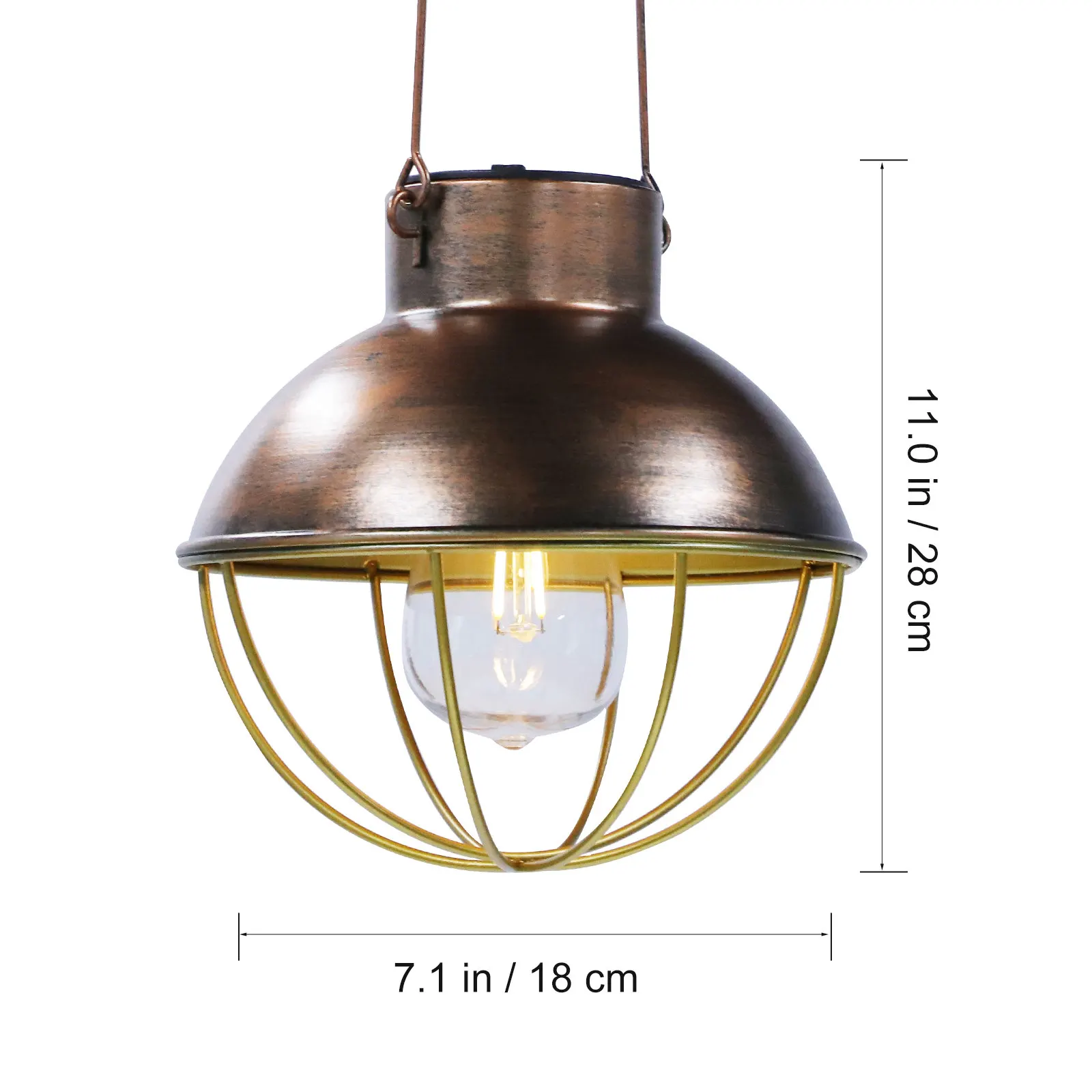 Decorative Hanging Solar Light Outdoor Waterproof Metal Lamp for Garden Villa Courtyard Playground Wall Energy Efficient Auto on