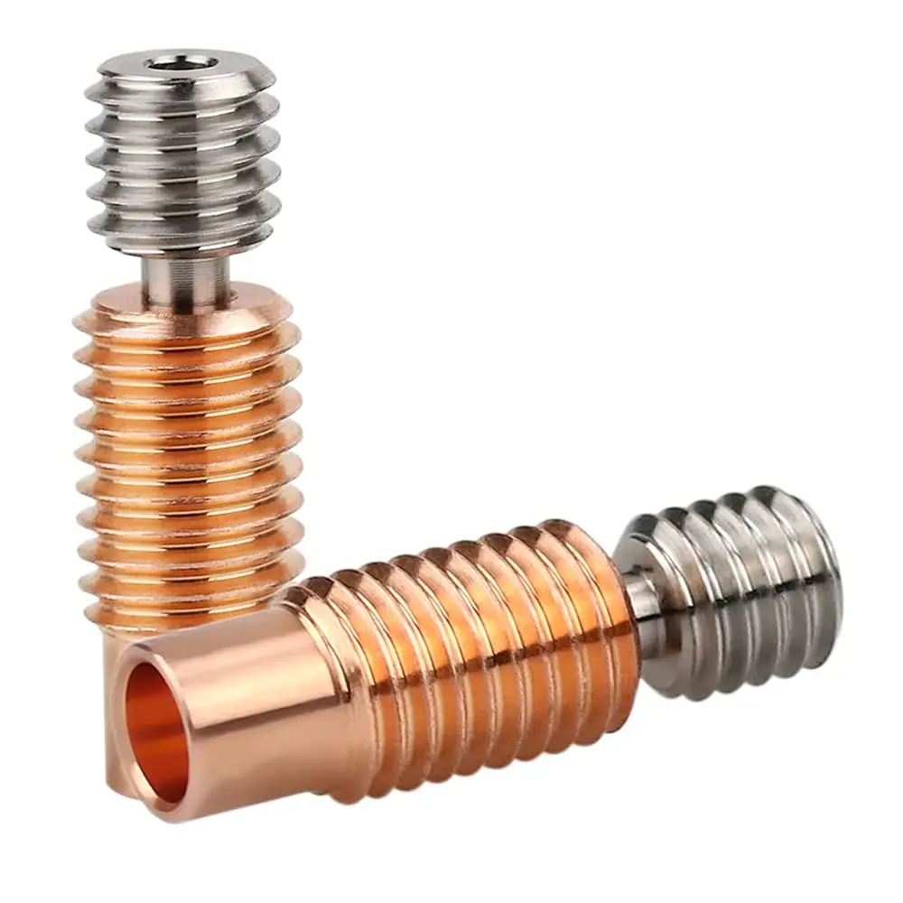 3D V6 Heatbreak Upgrade Bi-Metal Heat Break Throat Titanium Alloy + Plated Copper Bi Metal Throats for E3D V6 Volcano