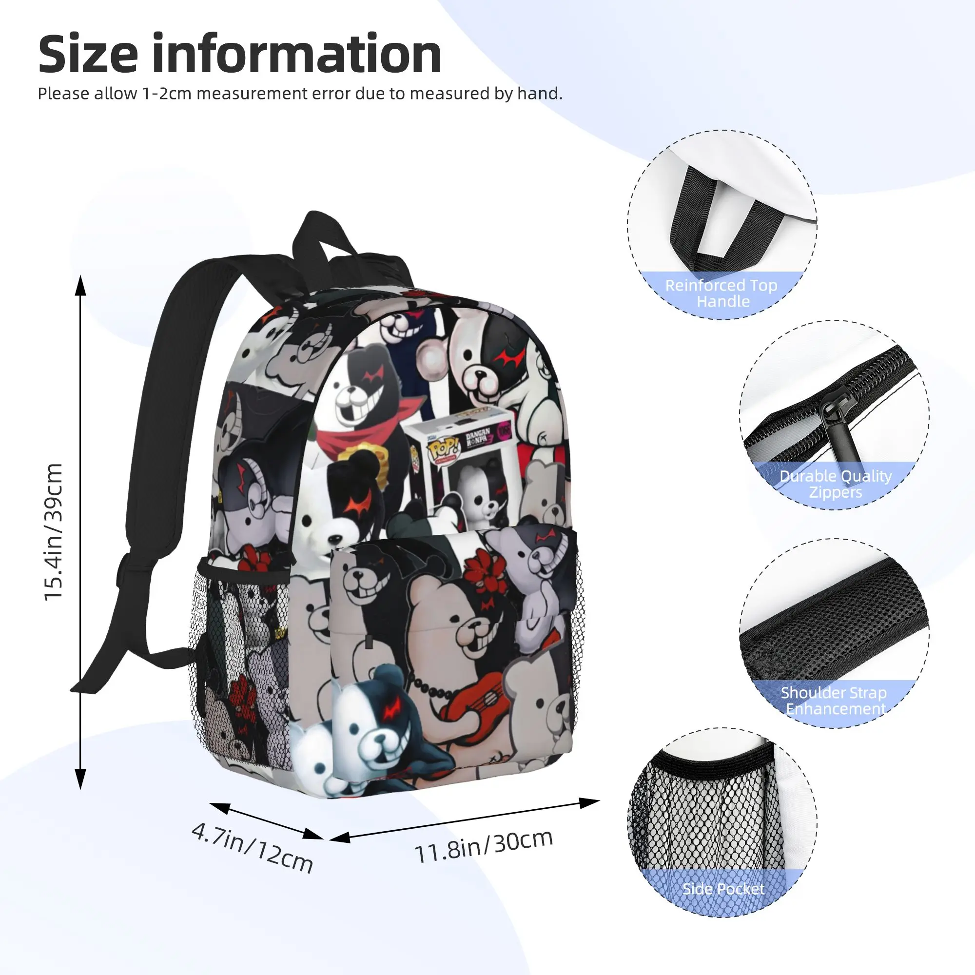 Japan Anime Danganronpa Monokuma Backpack Hot Sale Daypack Large Capacity Boy Girl BookBag Shoulder Bag for Men Women School Bag