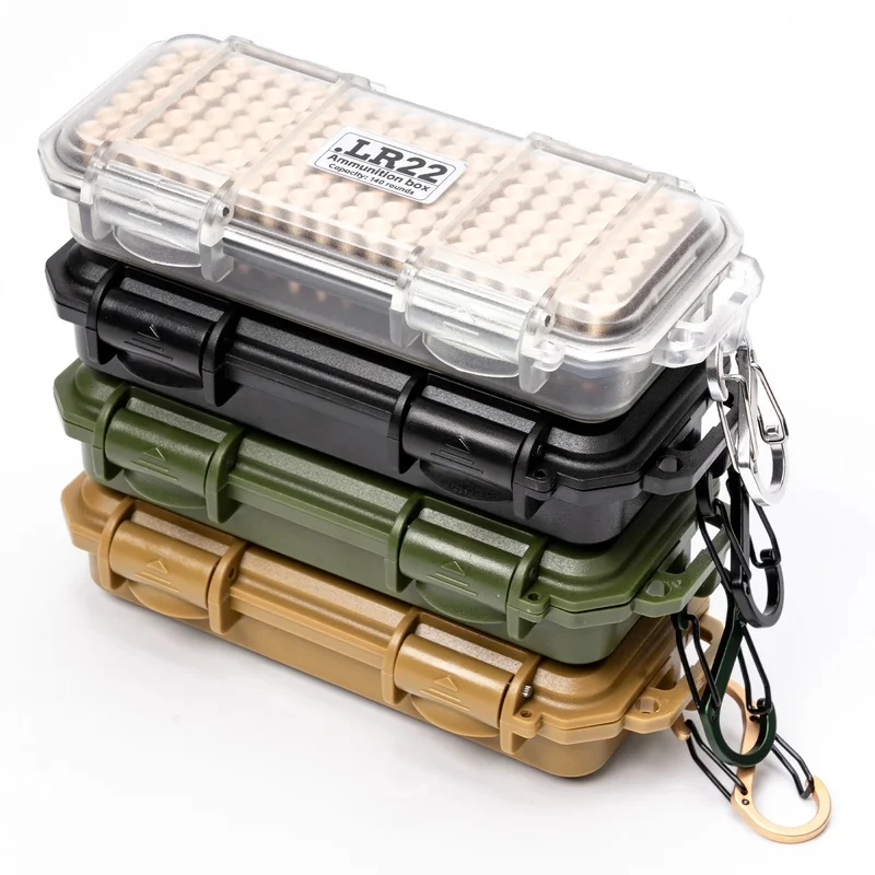 .22LR Ammunition Storage Box, 140-round Capacity, Impact-resistant Engineering Plastic, Sealed and Waterproof Design.