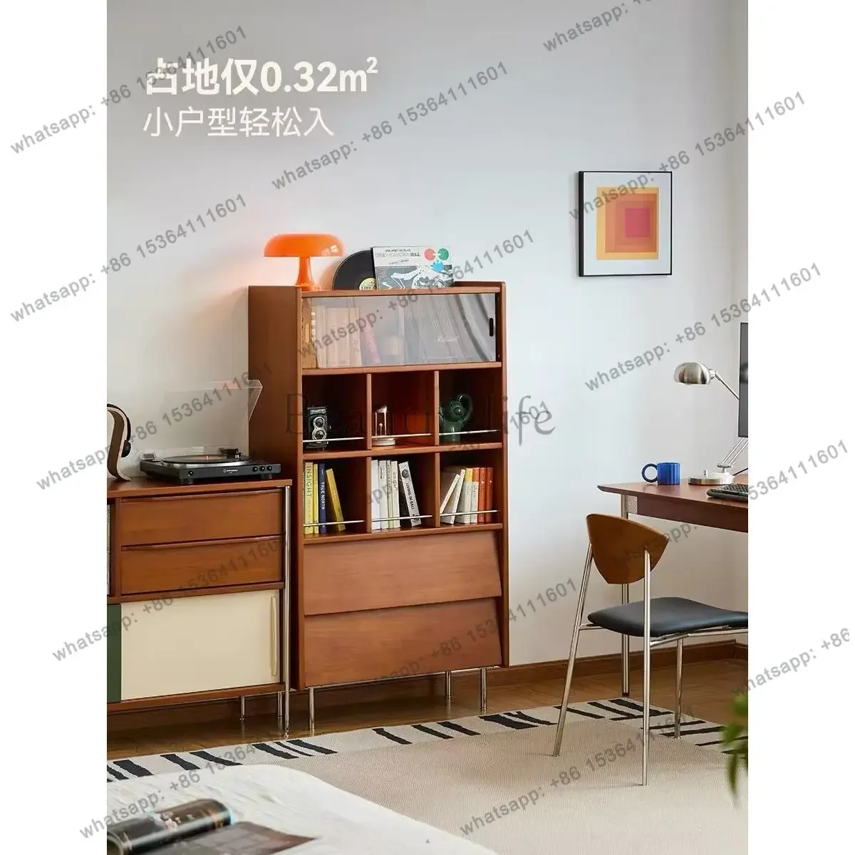 

LXMedieval solid wood display cabinet, living room storage against the wall, integrated storage, magazine cabinet by the sofaSSS