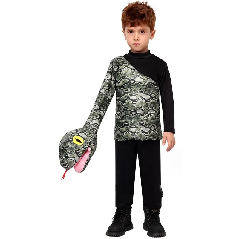 Kids Boys Girls Python Role Play Jumpsuit Overclothes Set Children Christmas Performance Outfit Halloween Cosplay Costumes