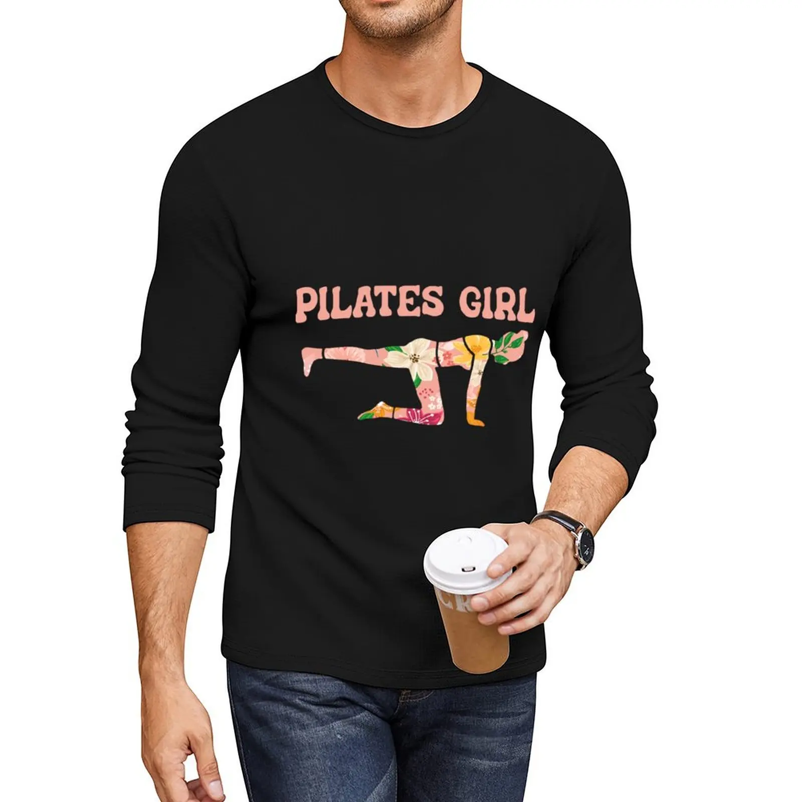 

Funny Pilates Gym Exercise Fitness - Pilates Girl Long T-Shirt Aesthetic clothing fitted t shirts for men
