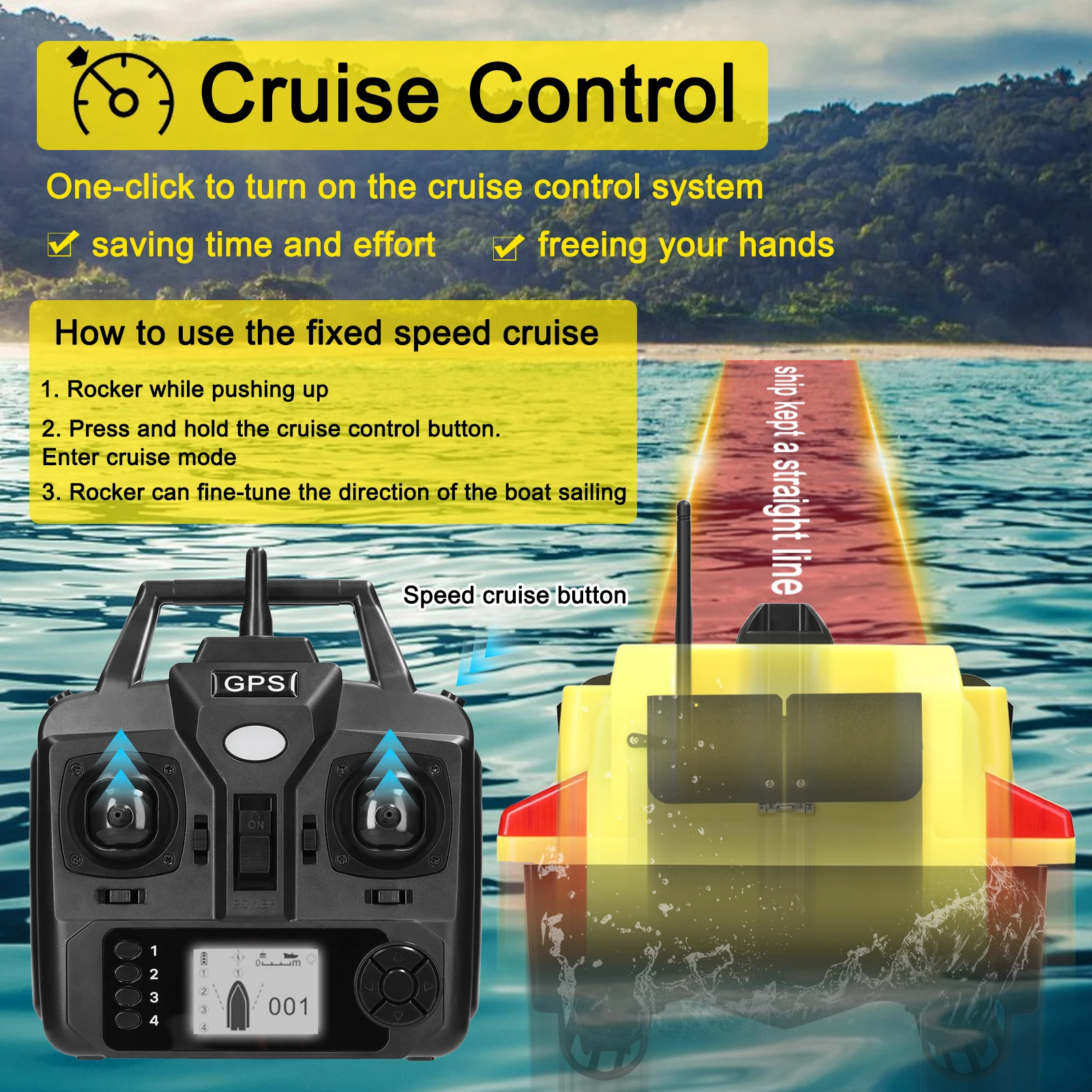 GPS Fisch köder Boot 500m fern gesteuertes Köder boot Dual Motor Fisch finder 2kg automatische Kreuzfahrt/Rückkehr zum Angeln – Detail 7