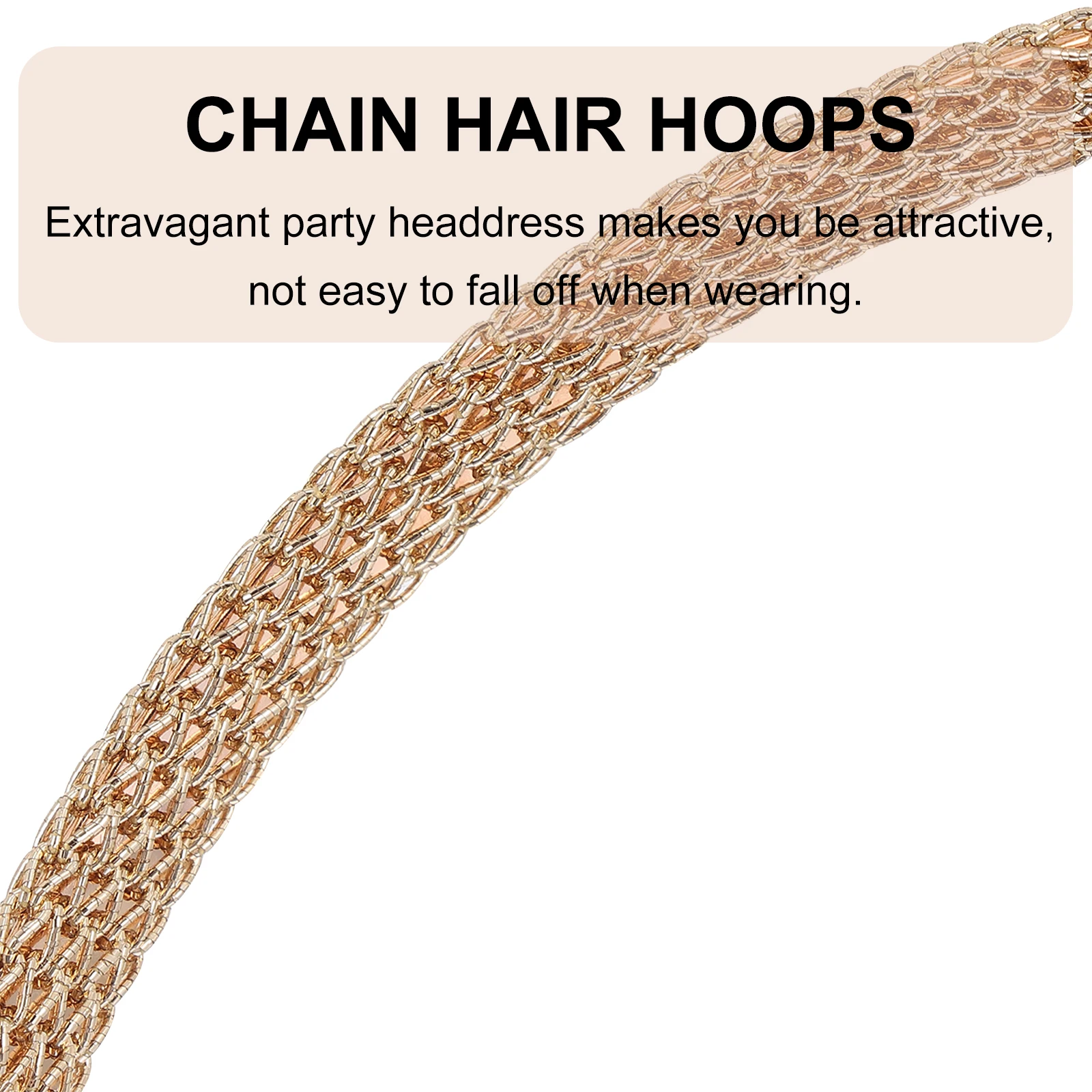 

3 Pcs Alloy Chain Headband Party Hair Accessories Headpiece for Women Hoops Evening Retro Metal Elegant