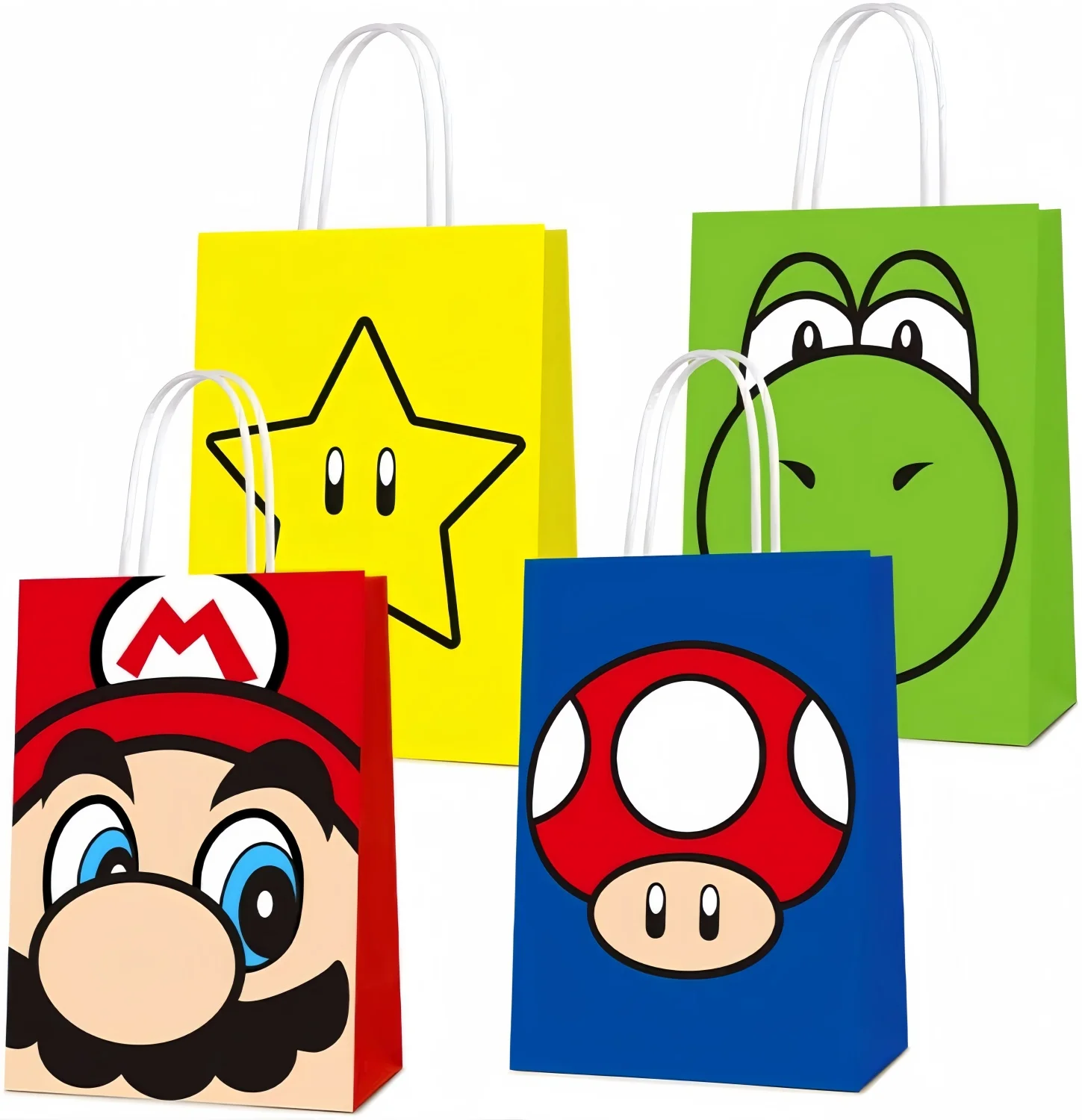 

Mario Gift Bags Birthday Party Decoration Super Mario Bros Candy kraft Bag Goody Biscuit Package Kids Favor Gifts Party Supplies