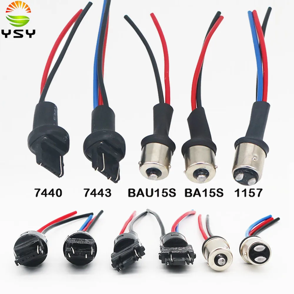 Bay15d 1157 1156 p21w bau15s py21w 7440 w21w w21/5w 7443 3156 Steckdosen stecker Adapter für Auto LED Licht DIY Kabelbaum