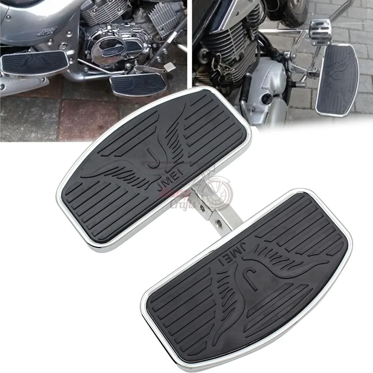Motorcycle Accessories Custom Eagle Pattern Front Rider Floorboards Footboards Footpeg For Honda Shadow ACE VT400 VT750 Classic