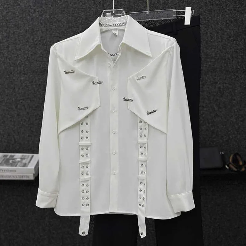 

2025 Spring and Autumn New Long Sleeve Shirt Men's Fashion Korean Loose Spliced Button Cardigan