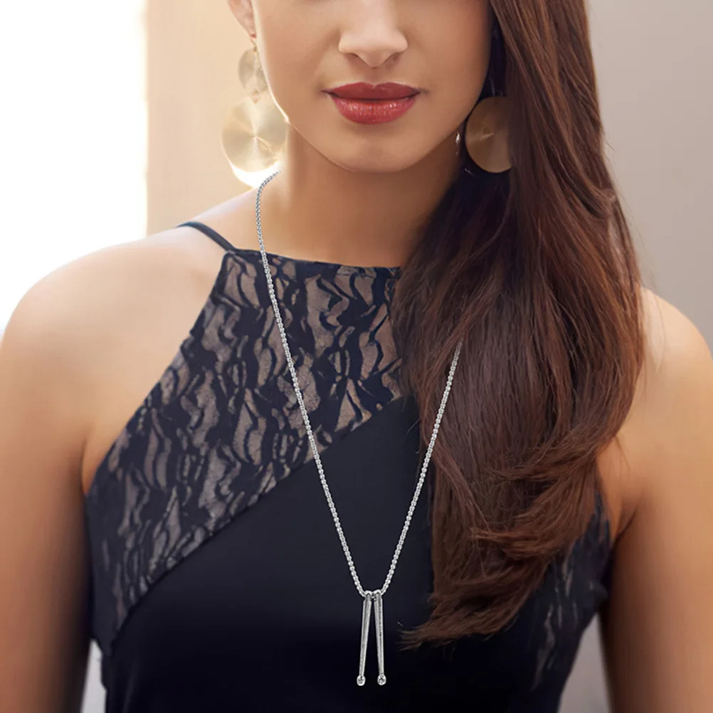 

2Pcs Drumstick Necklace Women Chains Metal Jewelry Aesthetic Pendant Drum Sticks Long Wear Durable Musical Gifts Necklace