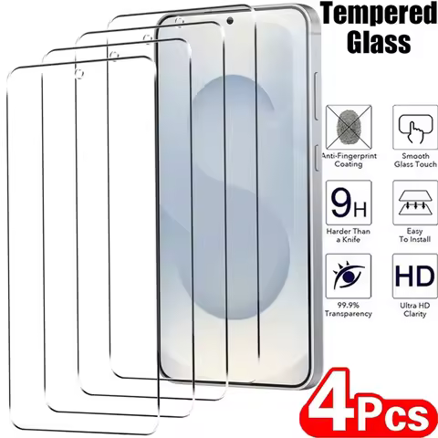 4PCS Clear Screen Protector For Samsung Galaxy S25 S24 Ultra FE Edge Tempered Glass For Samsung S23 S21 S20 FE S22 Plus Glass