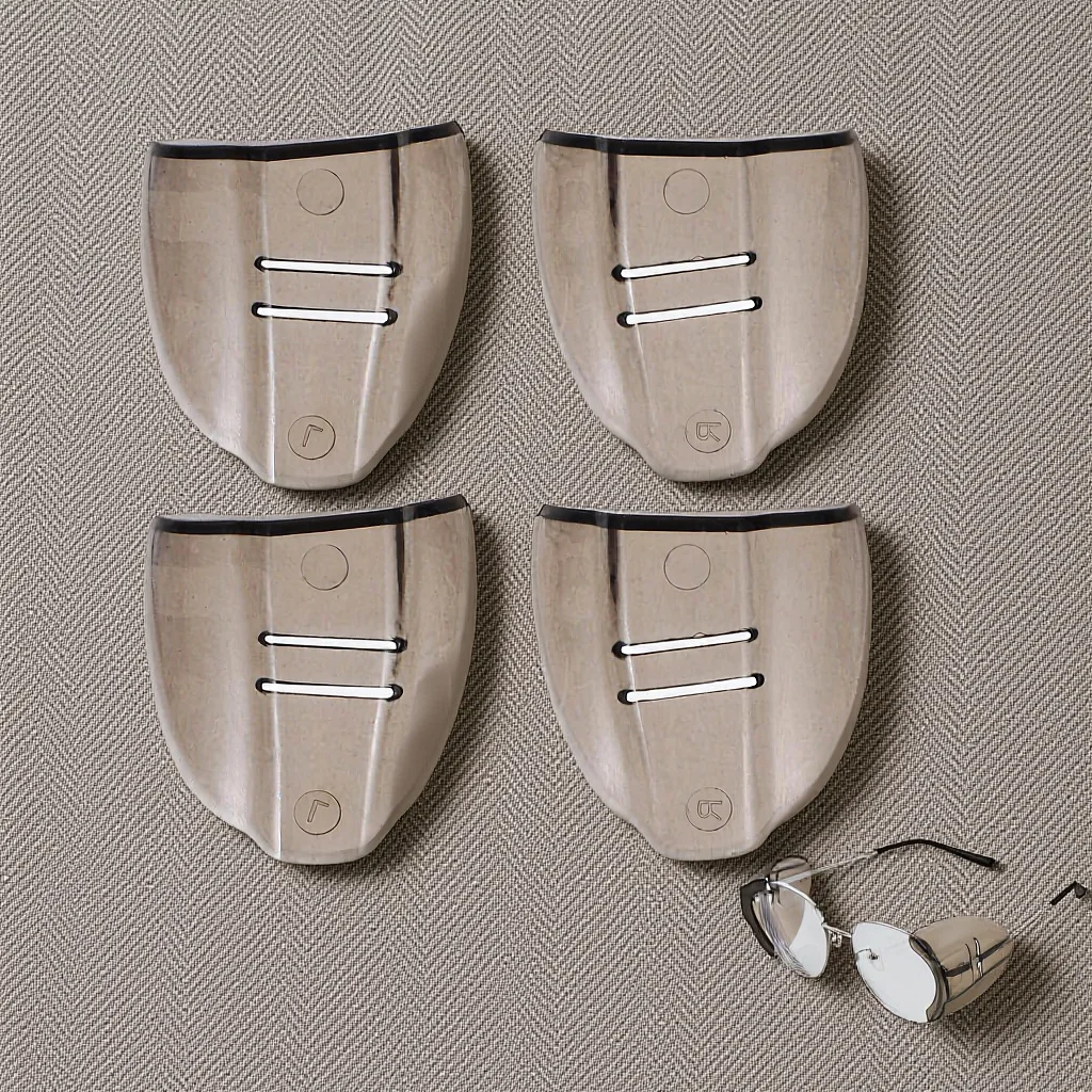 زوجان من النظارات الواقية ذات الدرع الجانبي الفاخر من مادة البولي يوريثان الحراري خفيفة الوزن ومريحة ودرع جانبي لنظارات السلامة باللون البني الداكن