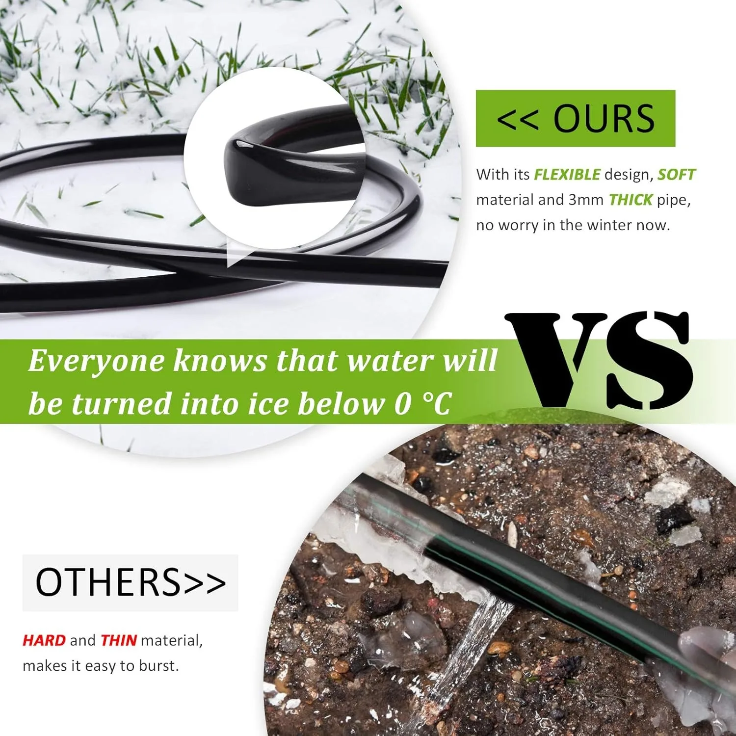 خرطوم الري بالتنقيط الأسود بطول 5 أمتار مثالي لنظام ري الحديقة بنفسك أو أنابيب توزيع فارغة لأي حديقة #5