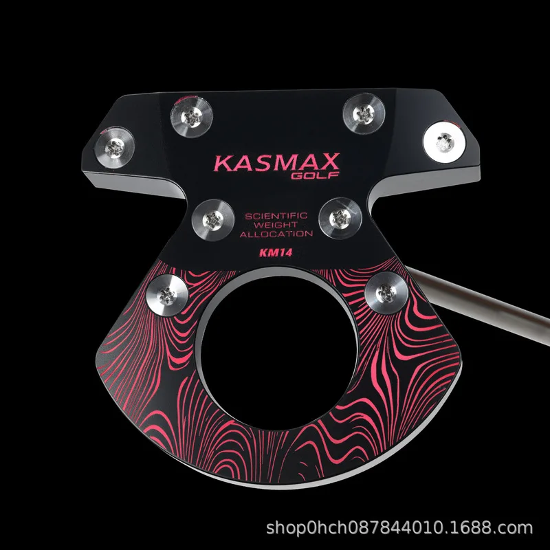 KASMAX KM14 Zero-Torque Putter, 6061 Alloy, Center Balanced, Black Shaft, Synthetic Grip, Headcover, 34