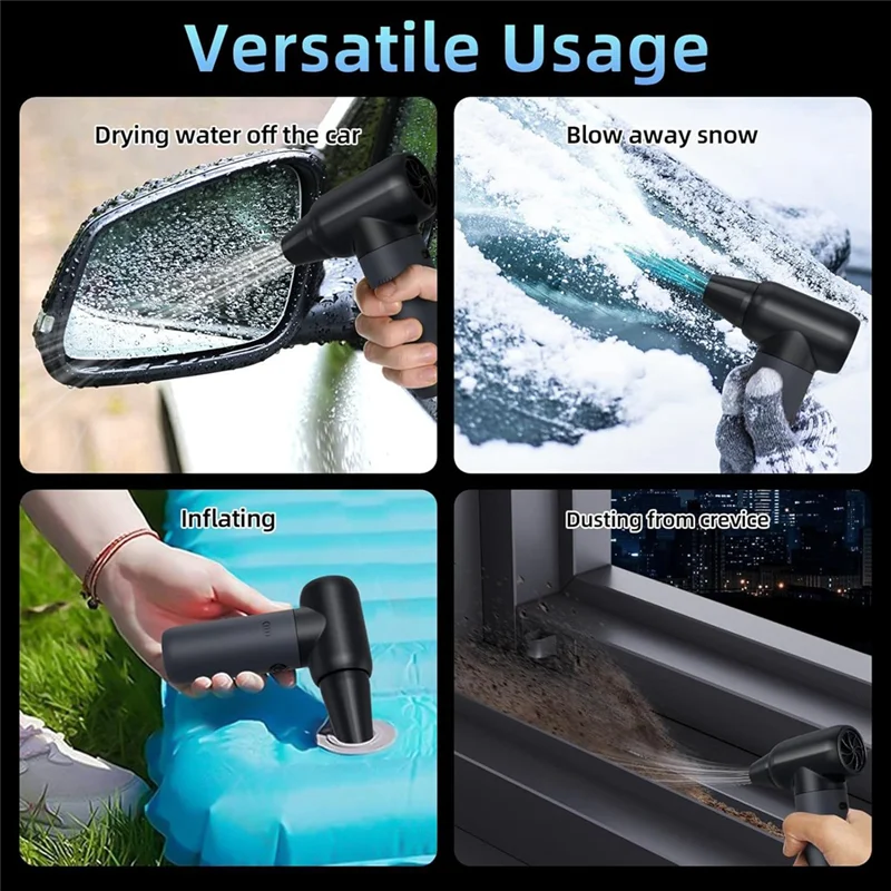 Compressed Air Duster 180000RPM Turbofan Jet Fan 3 Gears Adjustable Cordless Air Blower For Car And Home Cleaning Tool