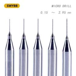 Micro carburo di tungsteno acciaio Twist Drill Mini gambo 3mm diametro 0.15 ~ 2.9mm CNC metallo piccolo foro che fa alluminio acciaio inossidabile