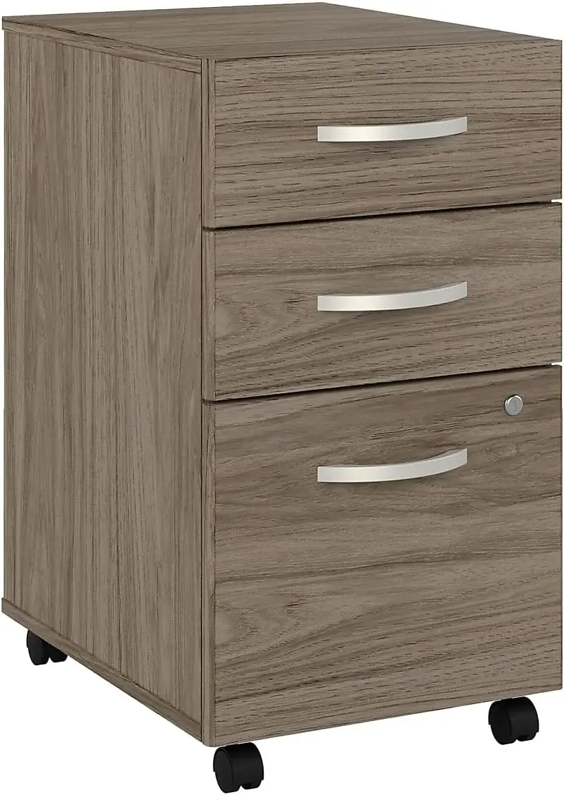 Mobiler Akten schrank mit 3 Schubladen, Brief/Recht, moderner Hickory, 20 Zoll