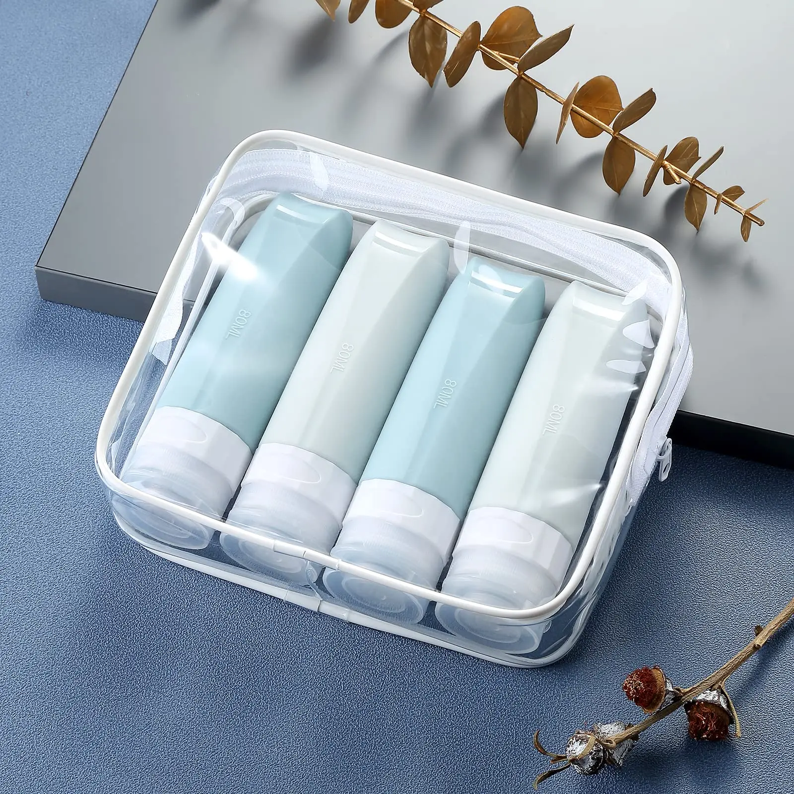 4PCS Silicone Travel Bottle Portable Essence Shampoo Shower Gel Bottles Travel Kit Container Can Carry On The Plane images - 6