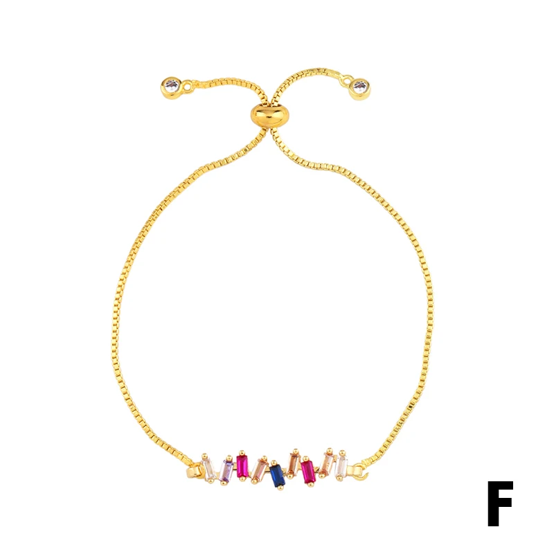 FLOLA Fashion Rainbow Eye Bracelet Crystal CZ Tennis Bracelets for Women Girls Gold Plated Jewelry pulsera ojo turco brtb53